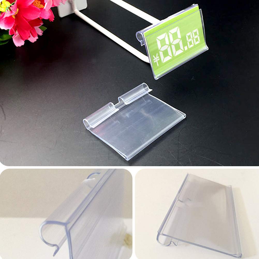 mollensiuer 100Pcs Clear Plastic Shelf Label Holders 60x42MM | Organize Your Retail Display Instantly - Image 6