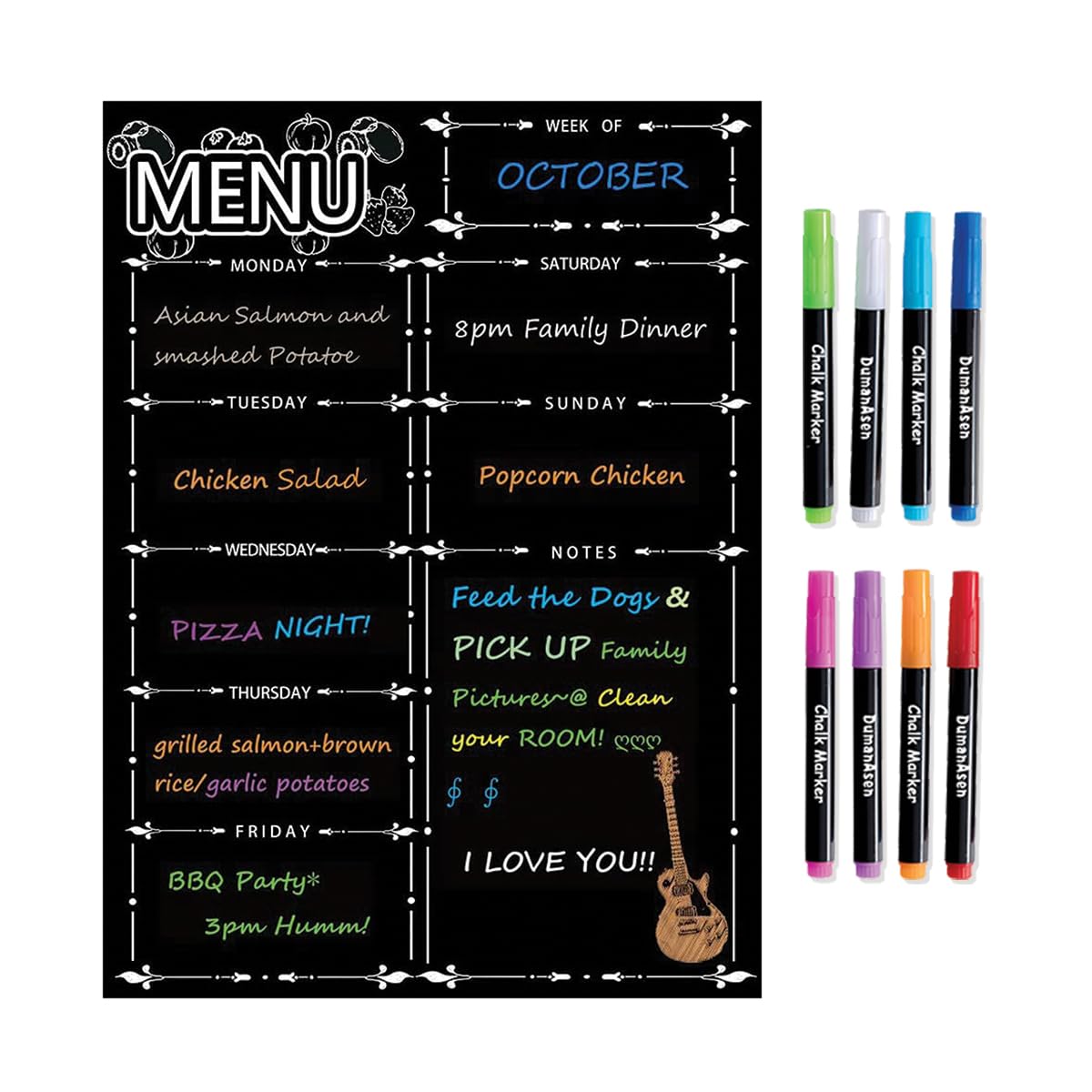 Fridge Magnetic Menu Board 60cm x 40cm | Plan Your Week, Feed Your Family