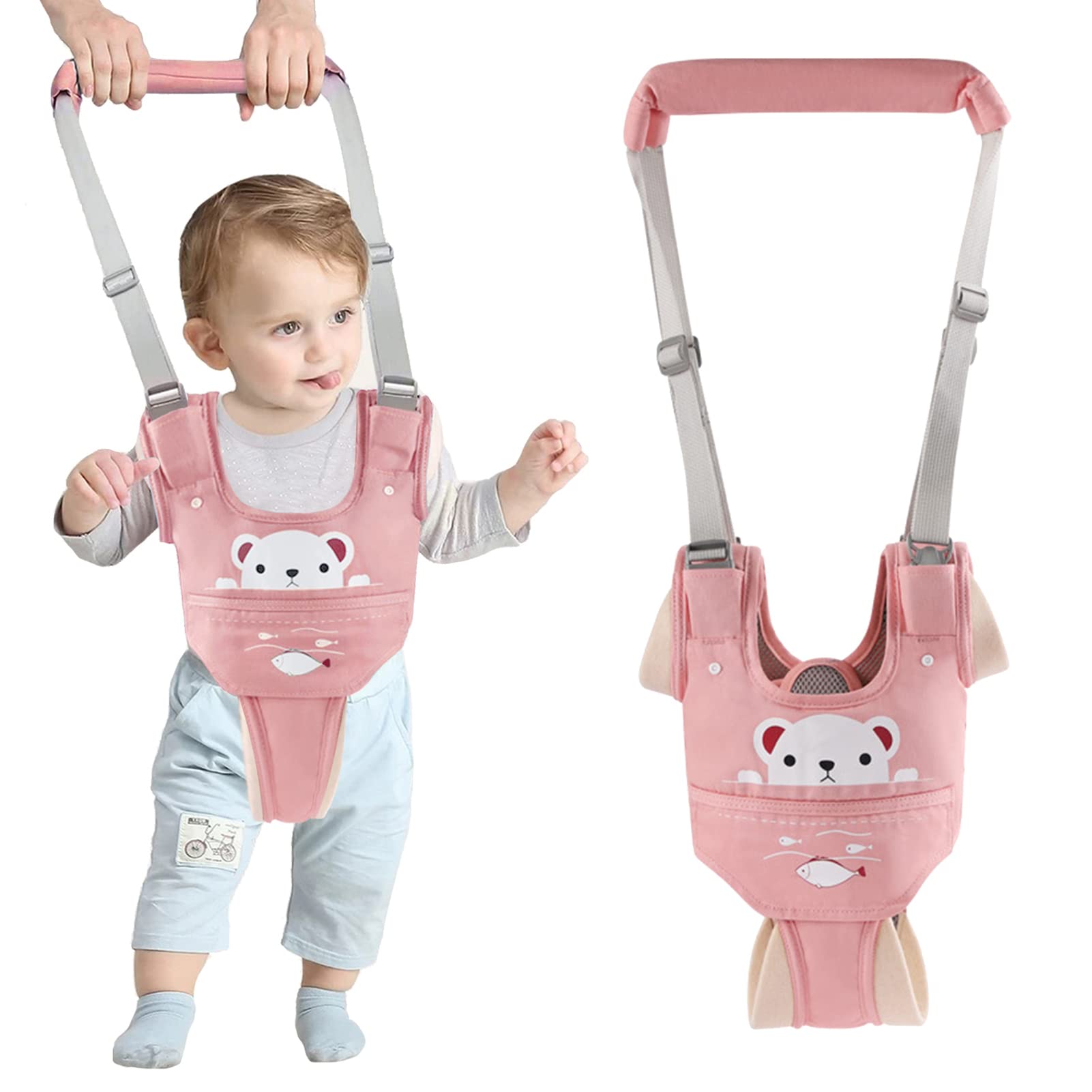 Ocanoiy Baby Walking Harness Pink | Safe & Adjustable Toddler Walker Assistant