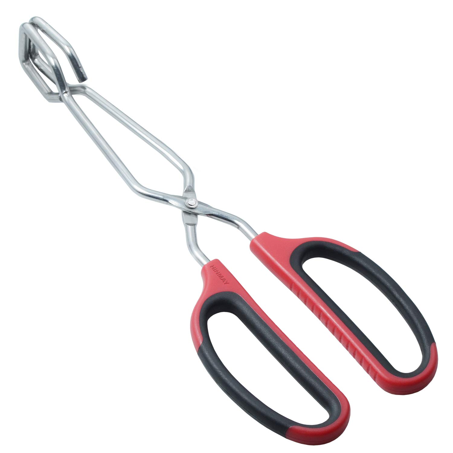HINMAY Stainless Steel Scissor Tongs 10-Inch | Effortless Grip for Kitchen Tasks