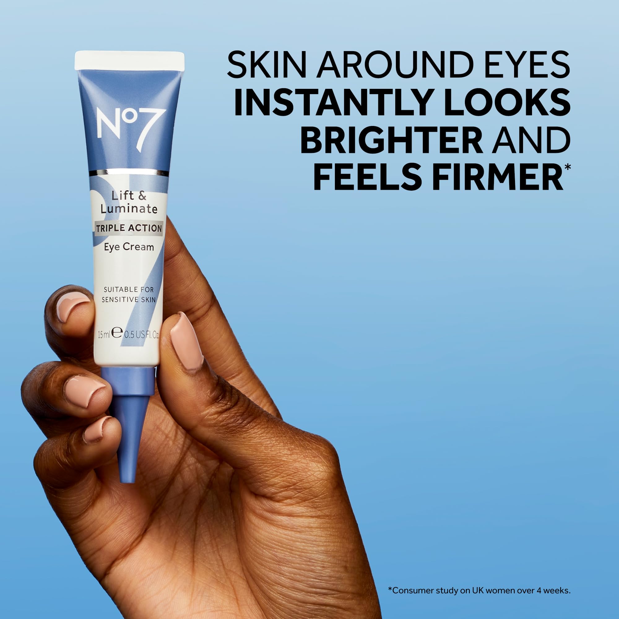 No7 Lift & Luminate Triple Action Under Eye Cream 15ml (0.5oz) | Visibly Reduce Dark Circles & Puffiness - Image 4