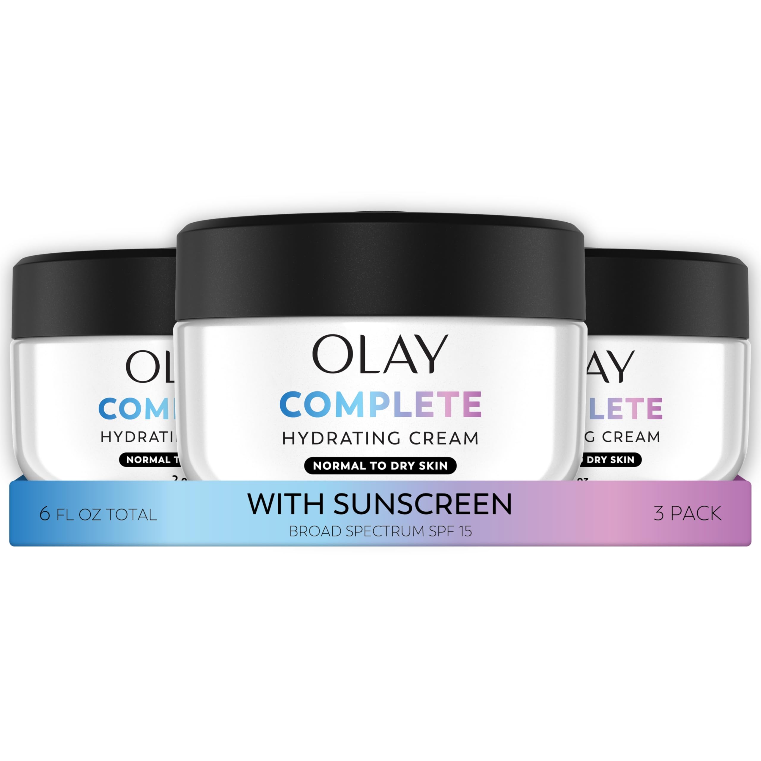 Olay Complete All Day UV Moisture Cream SPF 15 (3 x 59ml) | Hydrate & Protect Normal Skin