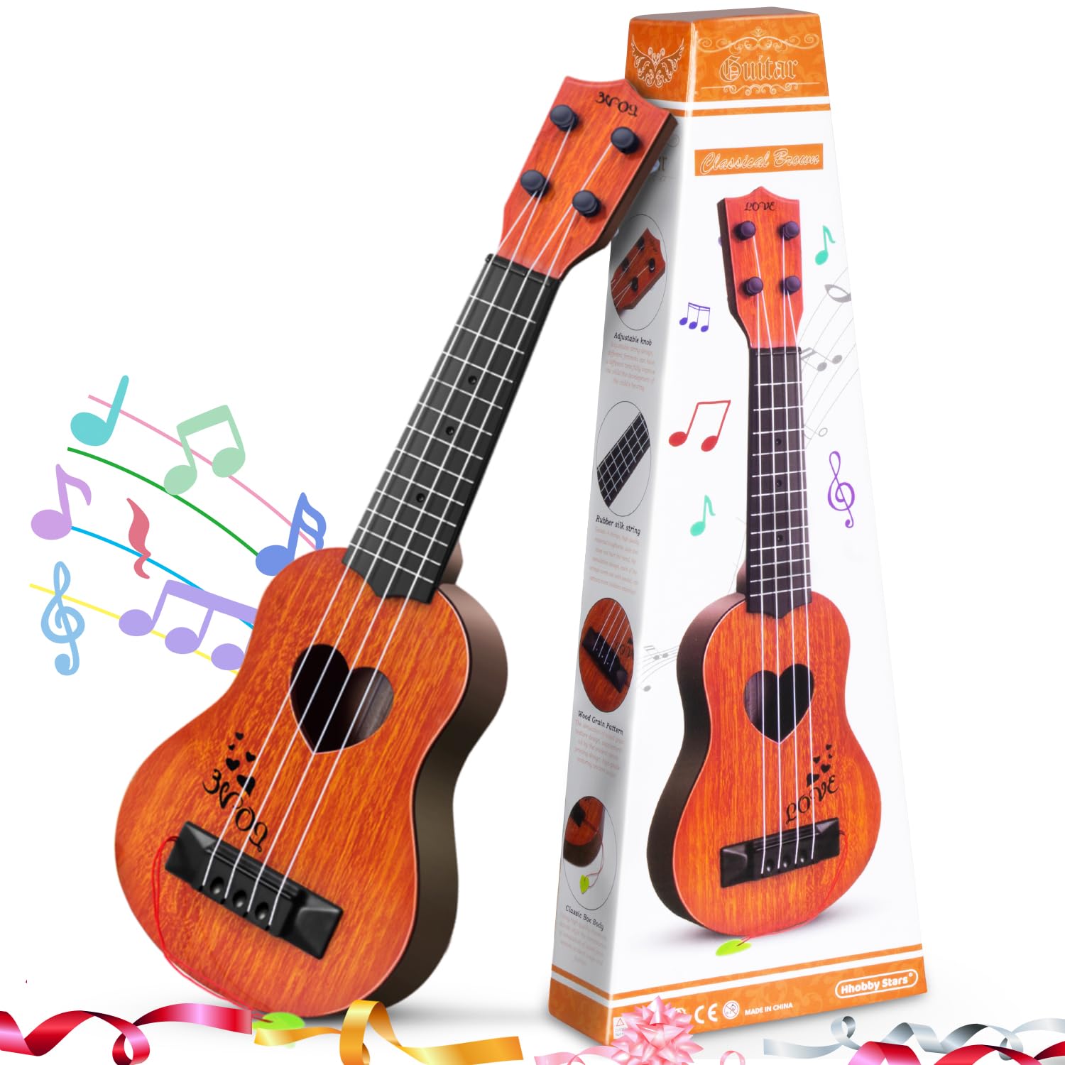 Hhobby Stars Wooden Kids Guitar 61cm (24in) | Best Gift for Budding Musicians - Image 4