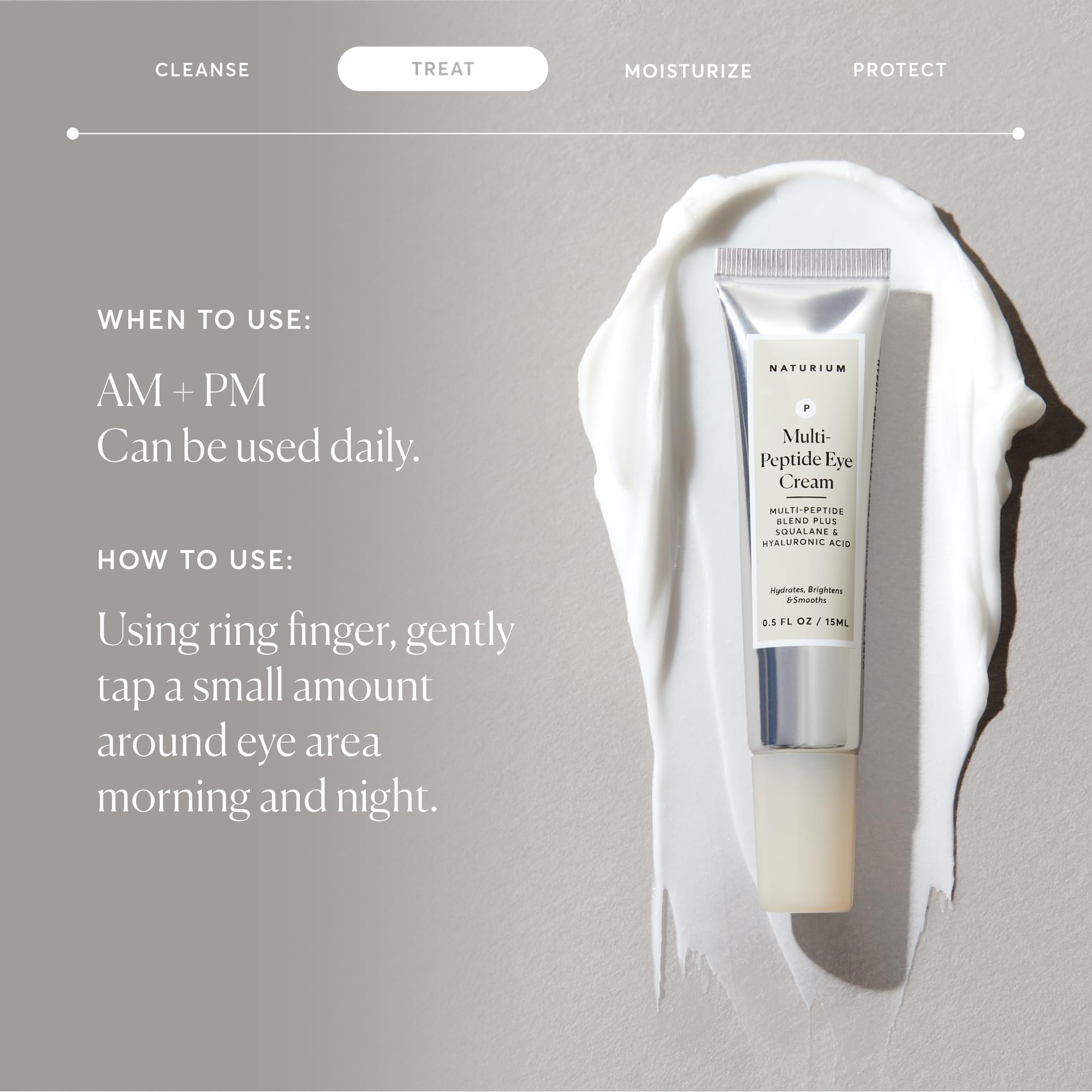 Naturium Multi-Peptide Eye Cream 15ml (0.5 oz) | Smooths Fine Lines & Fights Aging - Image 4