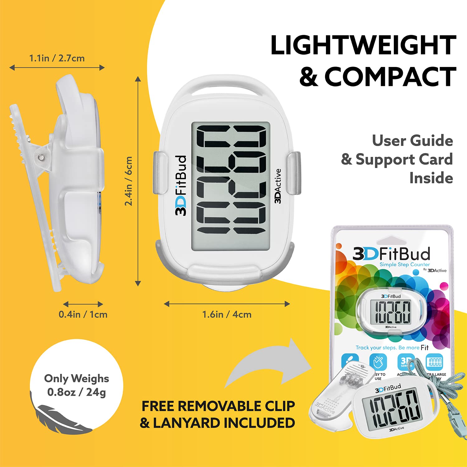 3DActive Simple Step Counter Pedometer A420S | Track Your Steps Accurately, No Smartphone Needed - Image 6