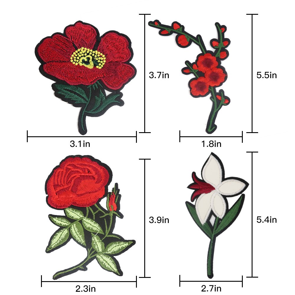 Sorrento Crafts Rose Flower Patches (24pcs) | Beautiful Embroidery for Your Style - Image 4