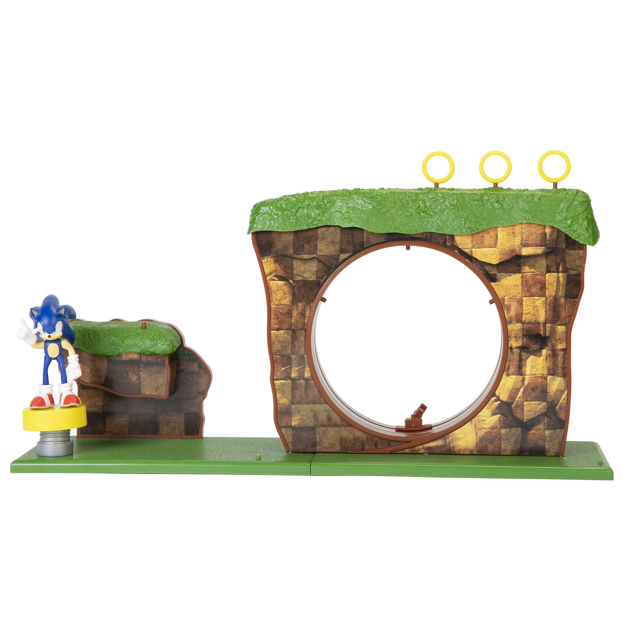 Sonic The Hedgehog Green Hill Zone Playset with 2.5" Sonic Action Figure | Relive Classic Sonic Adventures