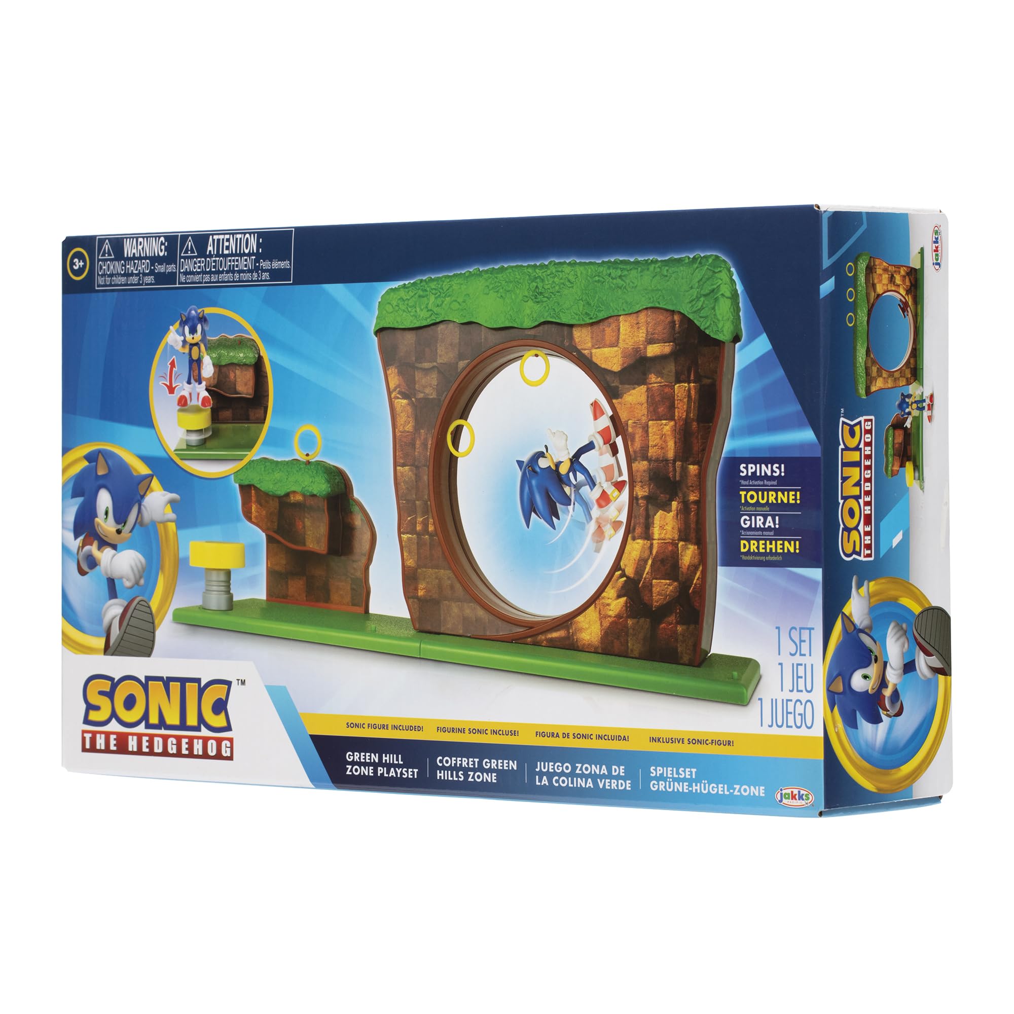 Sonic The Hedgehog Green Hill Zone Playset with 2.5" Sonic Action Figure | Relive Classic Sonic Adventures - Image 4