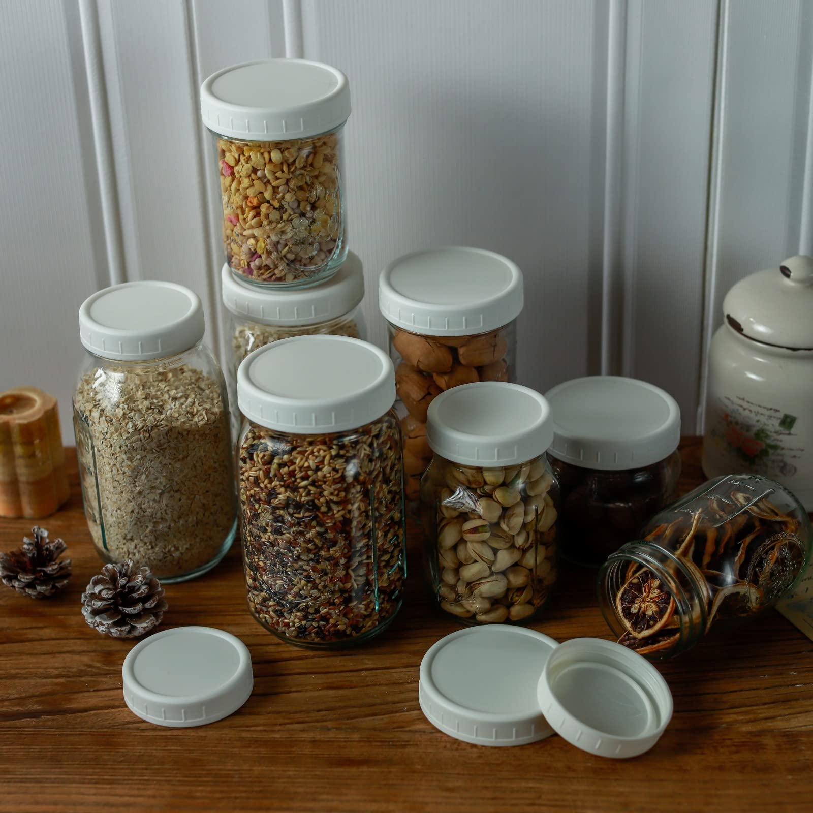 Bedgeta 9 Pack White Regular Mouth Mason Jar Lids | Perfect Leak-Proof Seal - Image 6