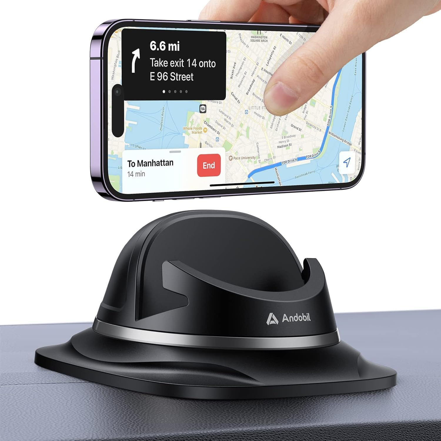 andobil Upgraded Car Phone Holder 360° Rotation | Secure & Stable Dashboard Mount