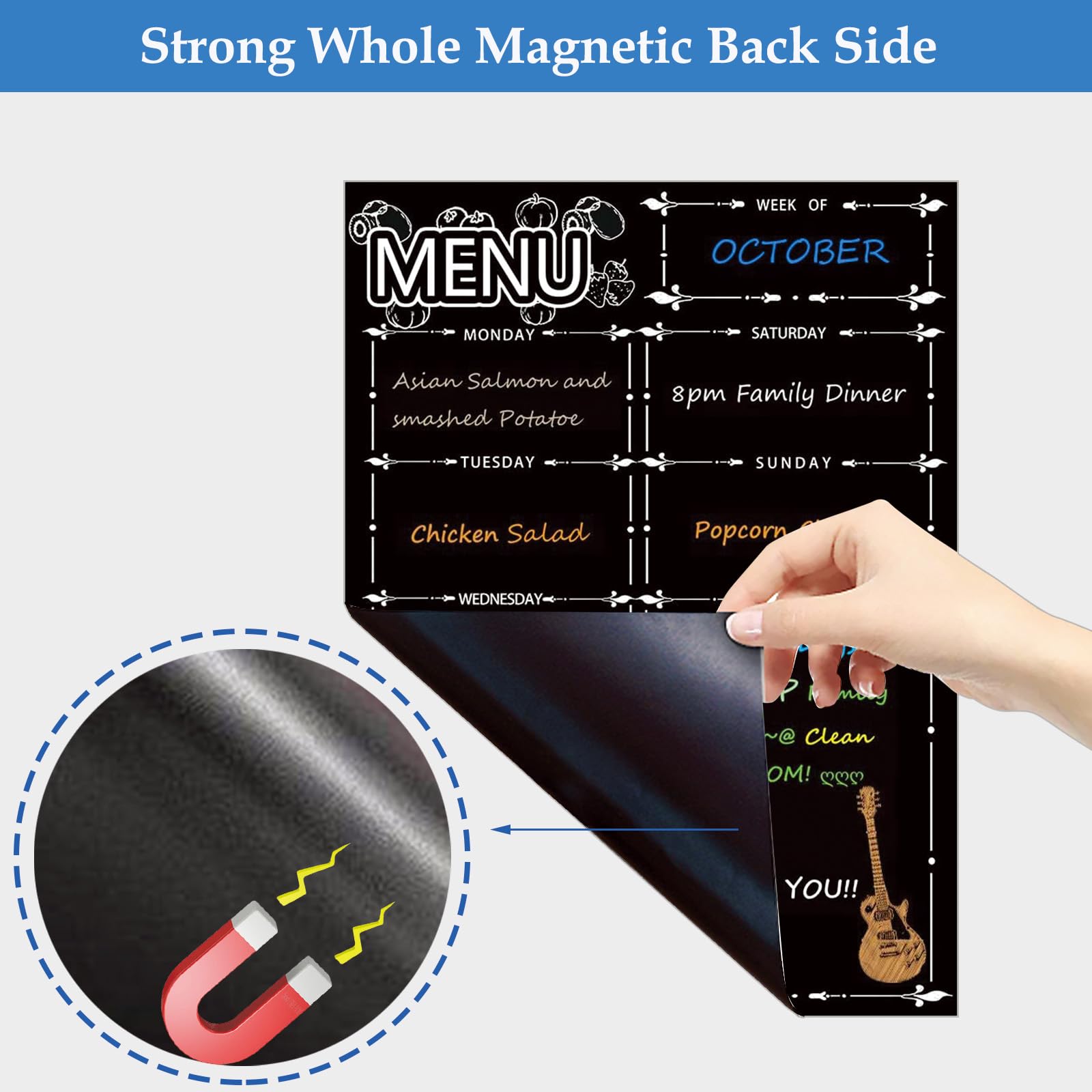 Fridge Magnetic Menu Board 60cm x 40cm | Plan Your Week, Feed Your Family - Image 5