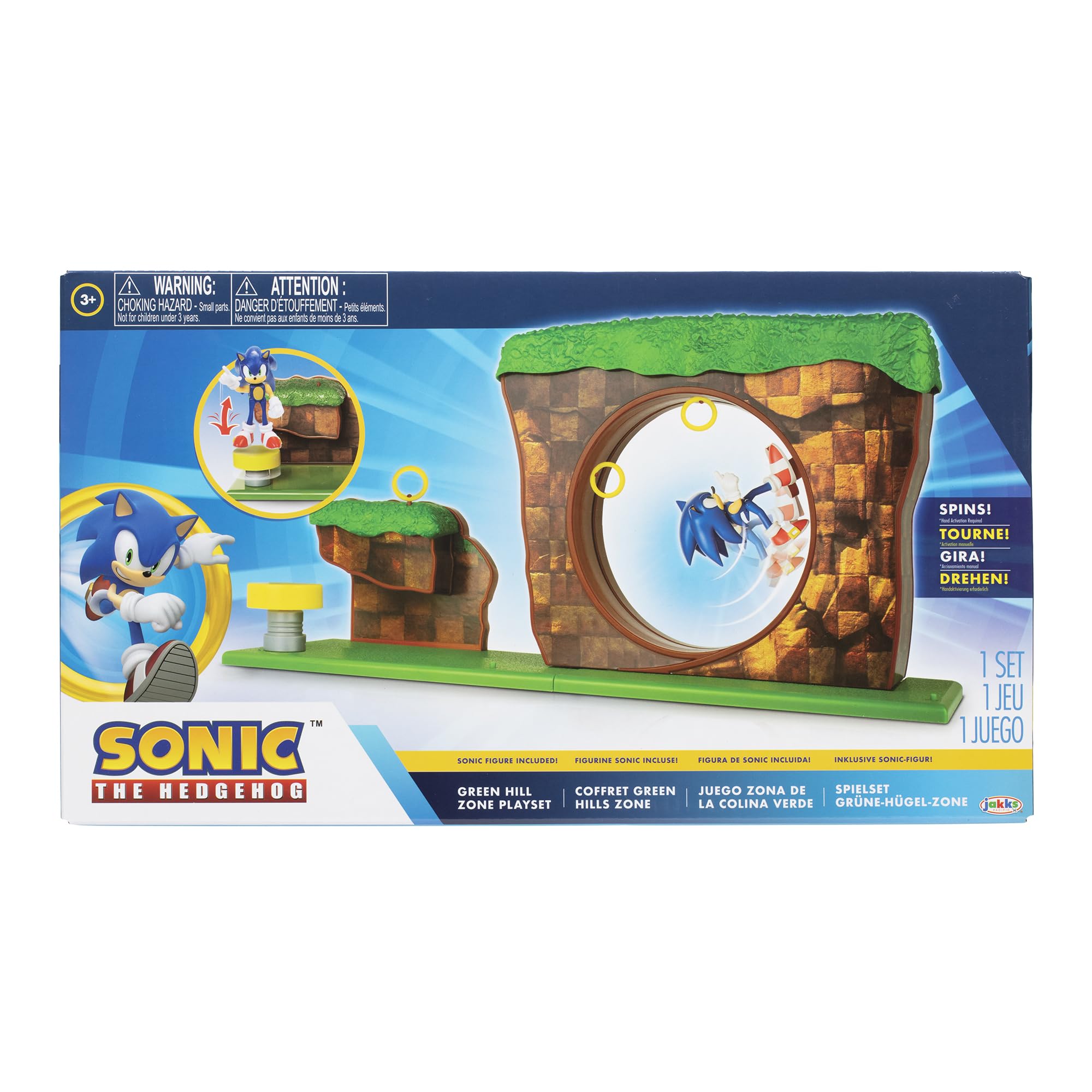 Sonic The Hedgehog Green Hill Zone Playset with 2.5" Sonic Action Figure | Relive Classic Sonic Adventures - Image 5