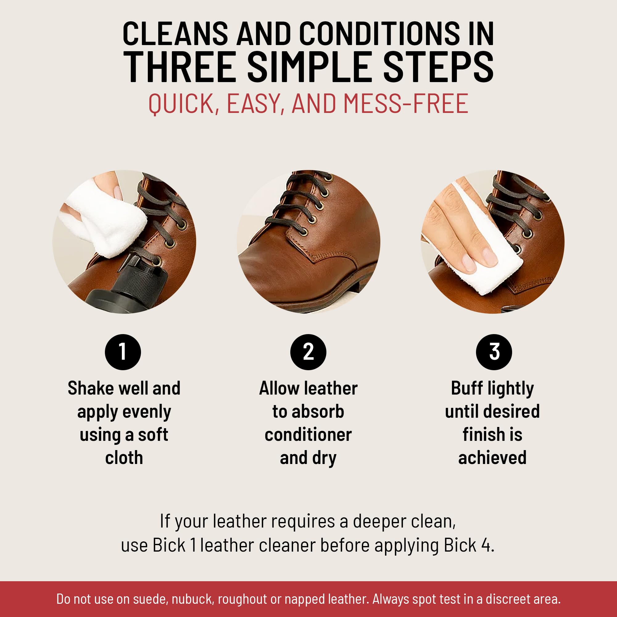 Bick 4 Leather Conditioner & Cleaner 473ml (16oz) | Keeps Leather Soft, Won't Darken - Image 4