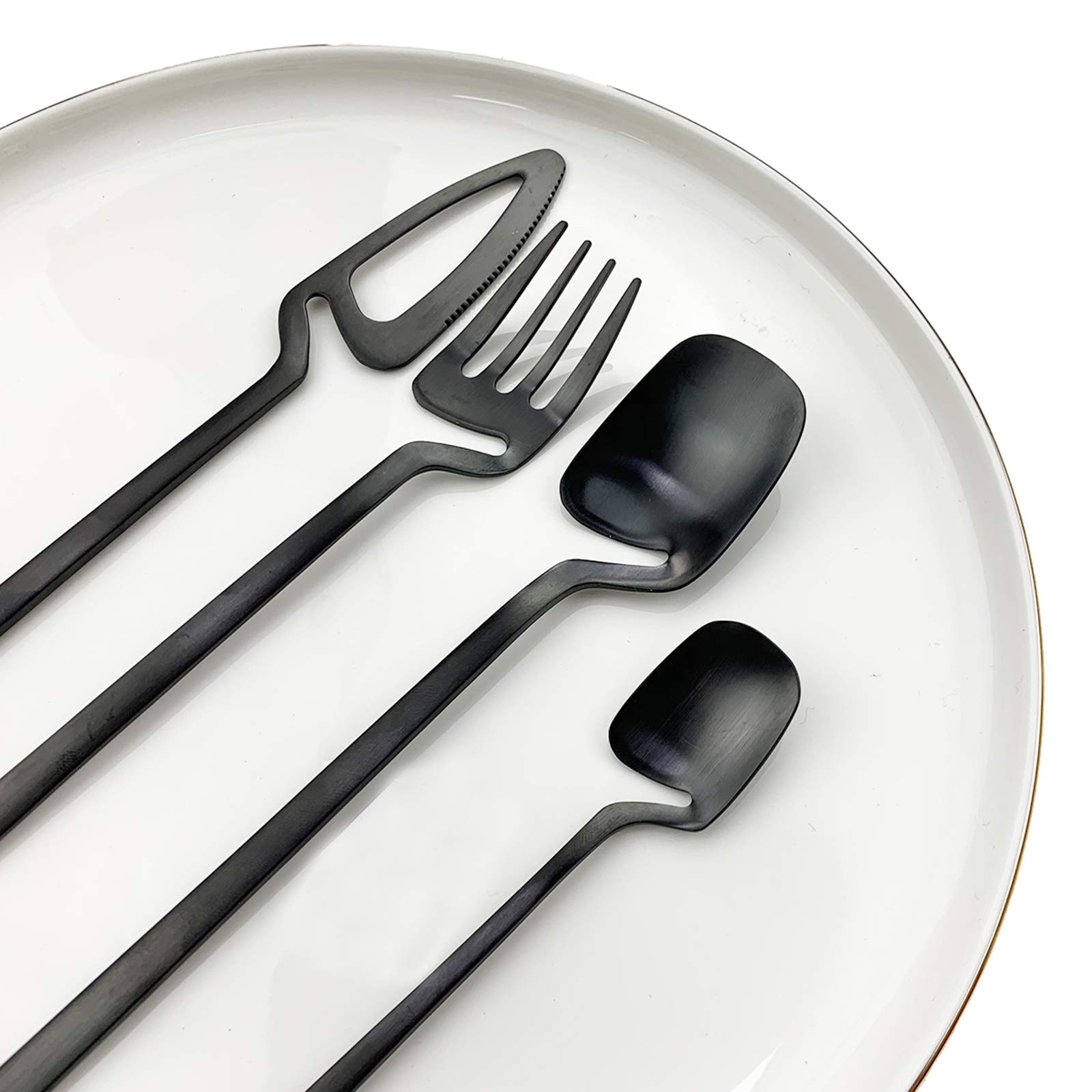 Whimsical Black Silverware Set for Adults | Fun & Interesting Flatware - Image 4