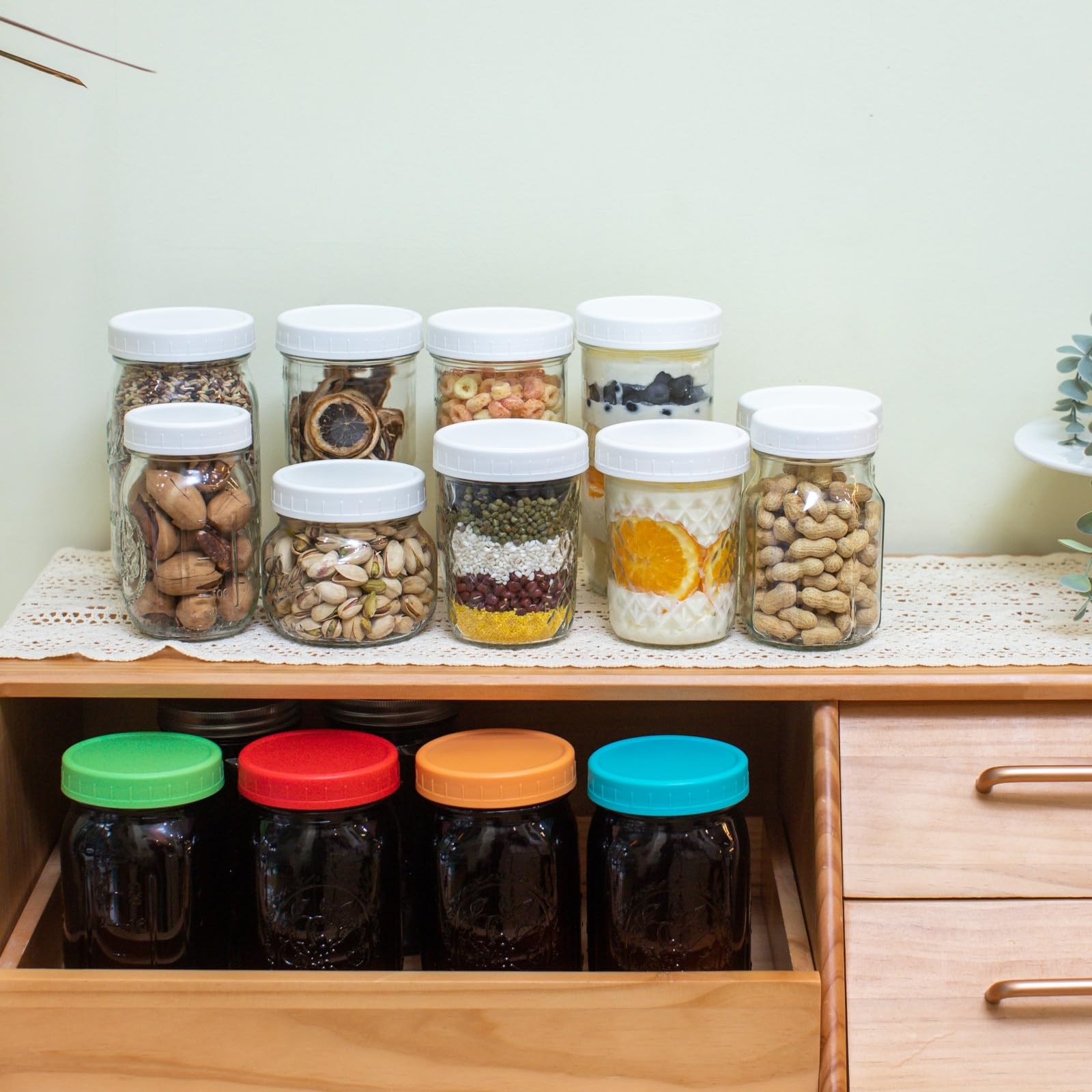 Jumterlee 18 Pack Mason Jar Lids (9 Wide Mouth, 9 Regular) | Leak-Proof & Durable Storage - Image 5