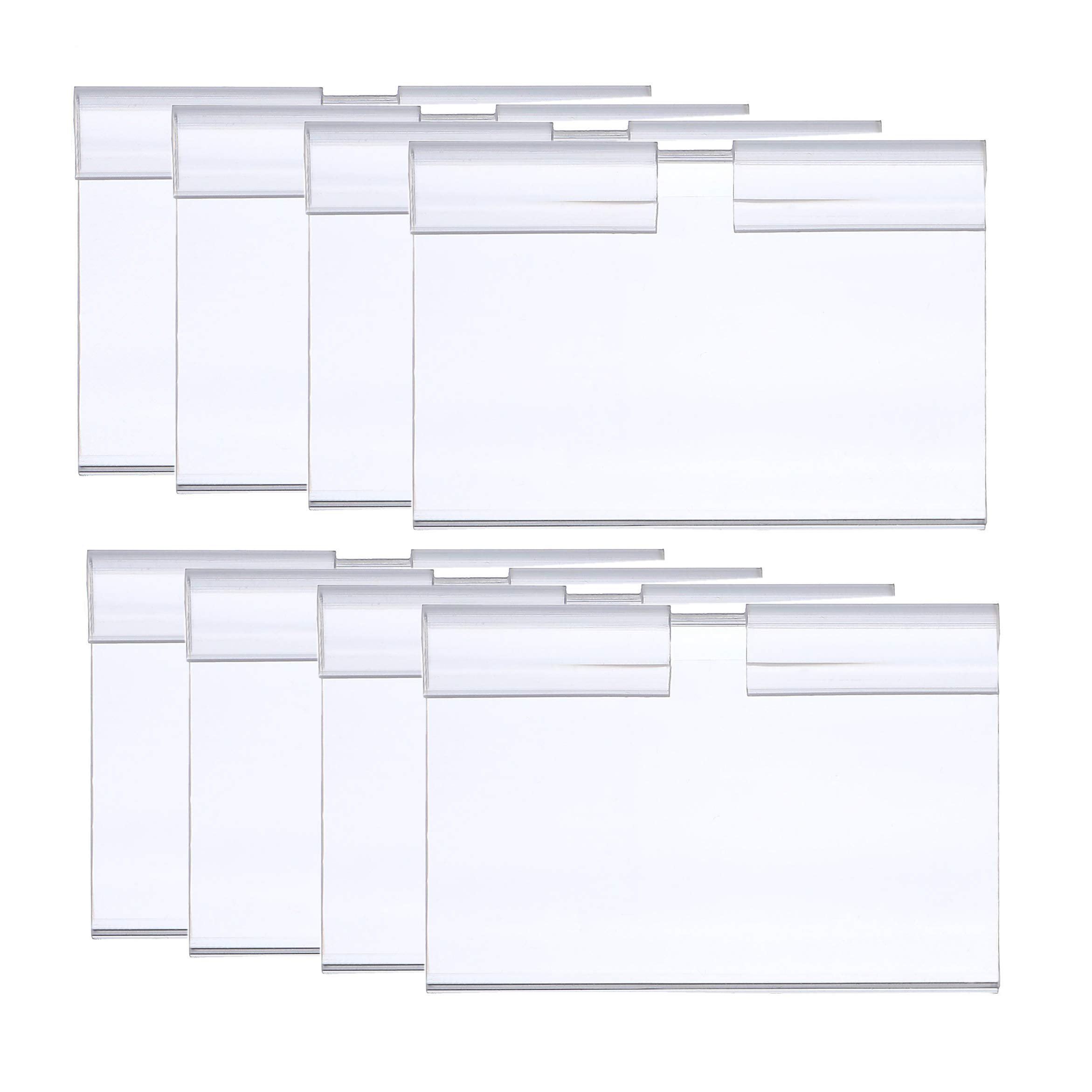 mollensiuer 100Pcs Clear Plastic Shelf Label Holders 60x42MM | Organize Your Retail Display Instantly
