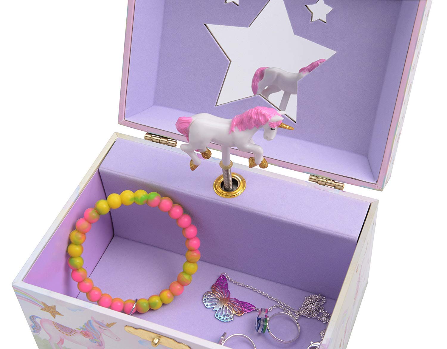 Jewelkeeper Musical Jewelry Box for Girls with Spinning Unicorn 15cm (6in) | Magical Keepsake Storage