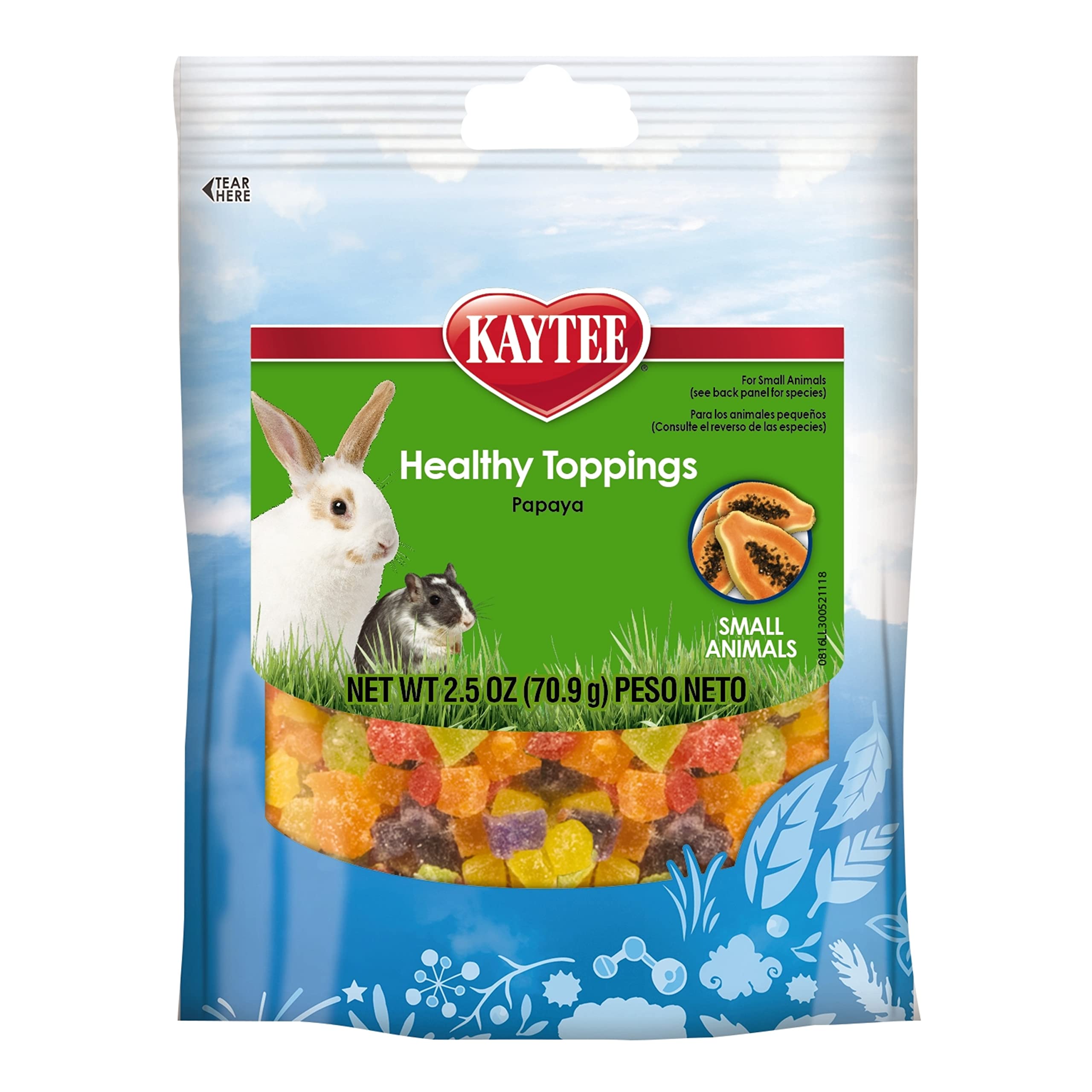 Kaytee Fiesta Papaya Treat For Small Animals 2.5oz (71g) | Delicious & Nutritious Dried Papaya