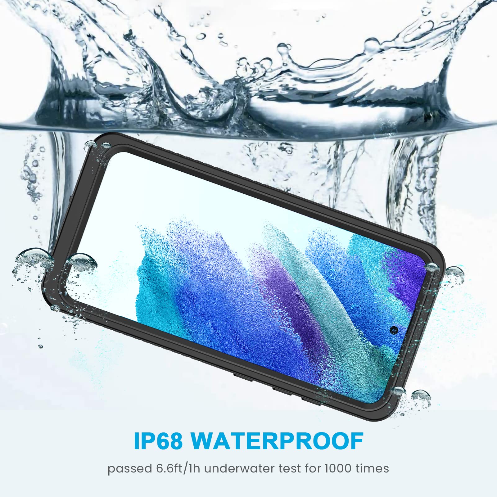 Lanhiem Galaxy S21 FE Case (Black/Clear) | IP68 Waterproof & Dustproof Protection - Image 4