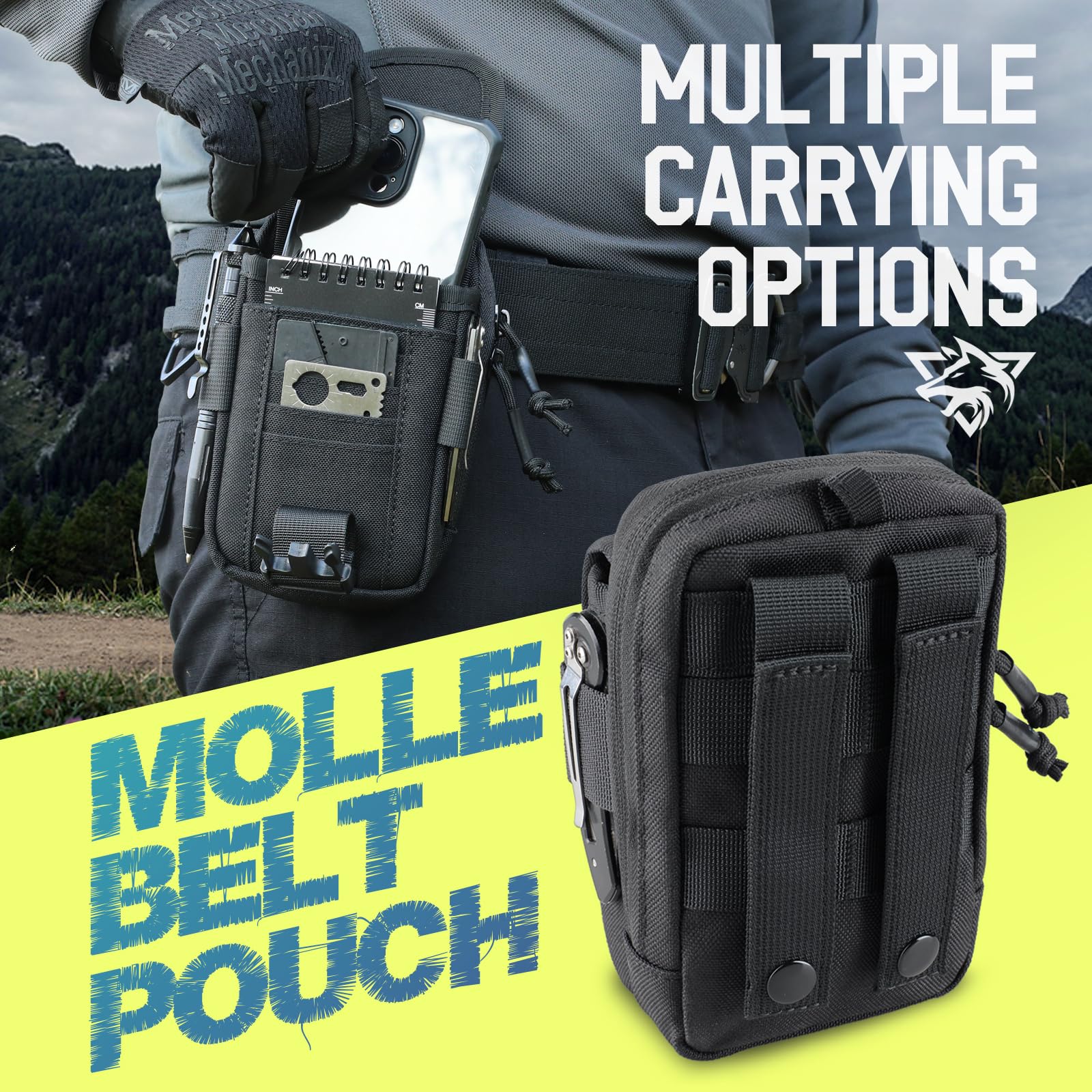 WYNEX Tactical Compass Phone Pouch | Double Capacity EDC Holster - Image 5