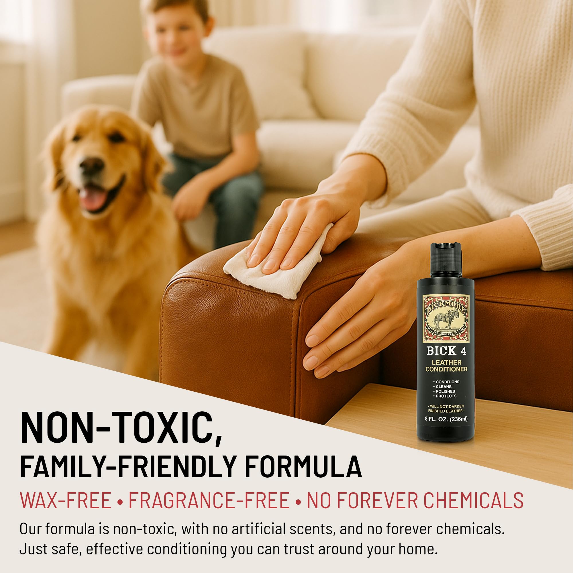 Bick 4 Leather Conditioner & Cleaner 473ml (16oz) | Keeps Leather Soft, Won't Darken - Image 6