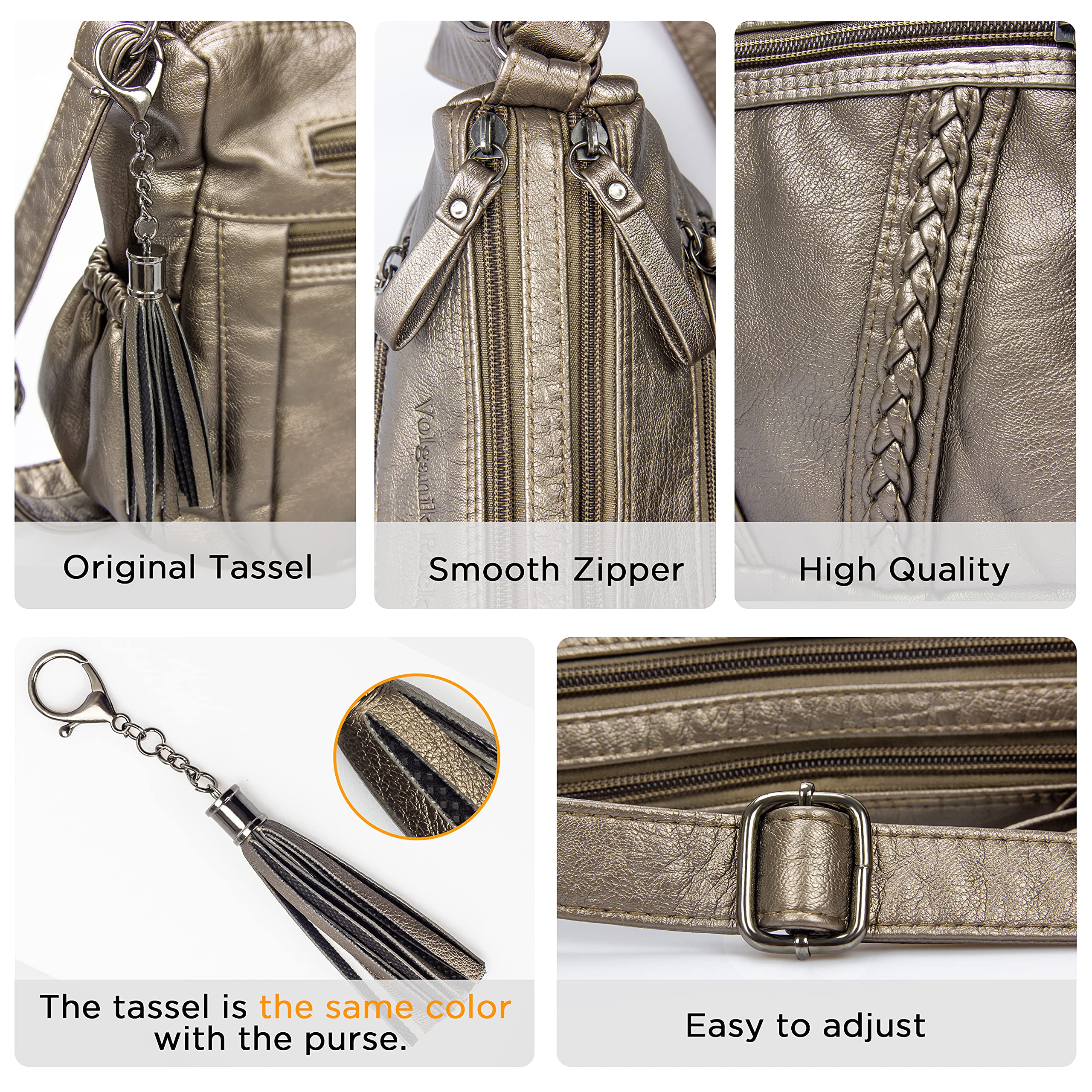 VOLGANIK ROCK Women's Crossbody Bag with Tassel | Roomy, Versatile & Stylish PU Leather Handbag - Image 5